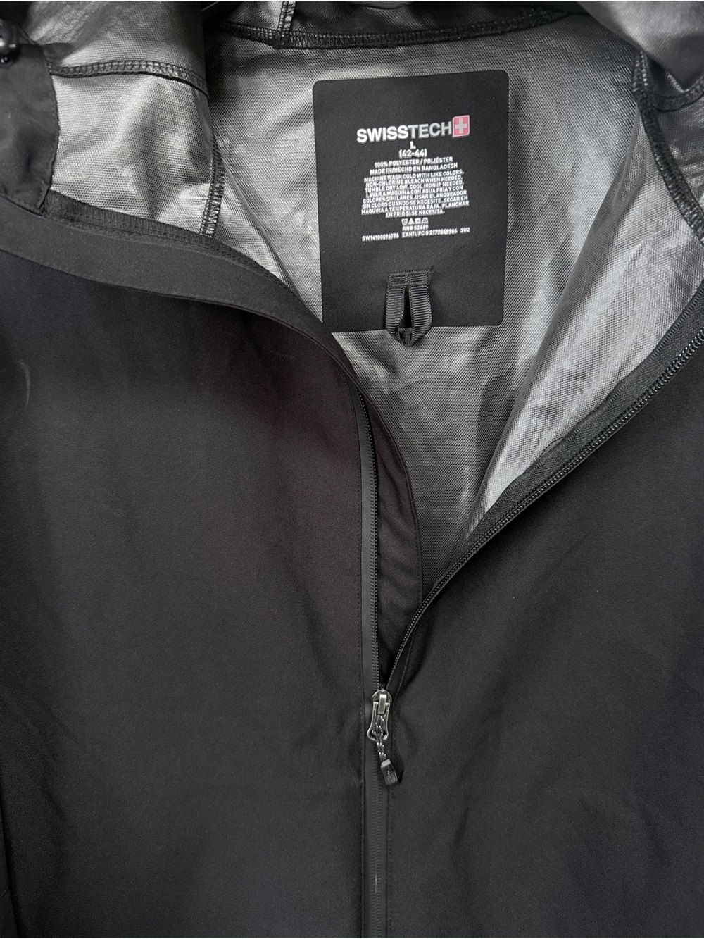 Black Hooded Women's Jacket - Lightweight Modern Coat minimalist - Picture 3 of 14